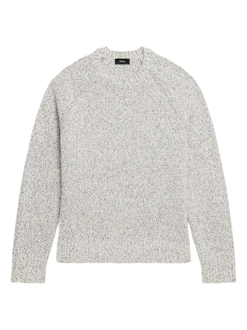 Theory Men’s 100% Cashmere Dermont Rib Donegal Sweater in Light Gray